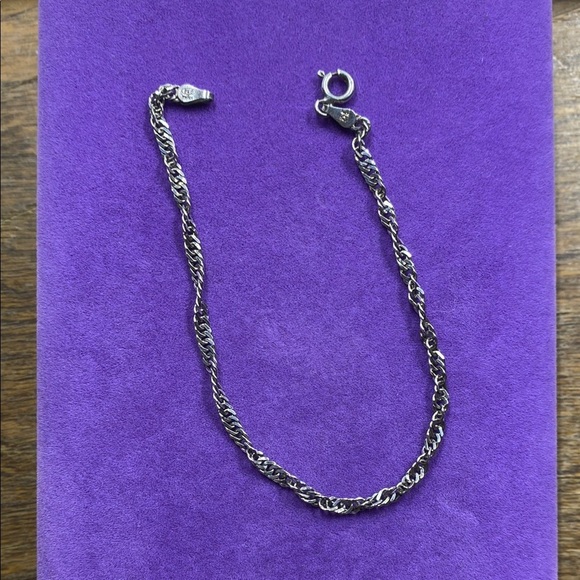 💛 Sterling Silver Milor Reflective Twist Chain Bracelet - Picture 2 of 5